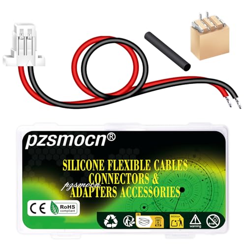 pzsmocn 20 Sets/80 Stück Mini Micro JST-SH-SMD-HHR 1,0 mm 2-polig 30AWG Silikon-Kabeladapter-Set, Buchse mit vorgecrimptem Kabel (20 cm) und IC-Stecker (für LED-Streifen, RC-Spielzeug, Batterien) von pzsmocn