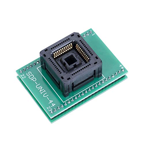 pzsmocn Coverless Programming Connector/Converter/Adapter PLCC44 to DIP44 (with PCB), 44-Pin, 1.27mm Pitch, Yamaichi IC Test Burn-in Socket, Applied to PLCC 44 Packages. von pzsmocn