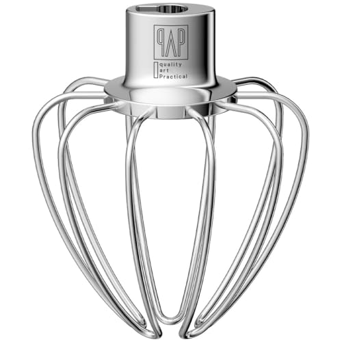 Robuster Schneebesen-Aufsatz für KitchenAid Artisan Mini 3,5 Quart Kippkopf-Standmixer, extra dicker Edelstahldraht für schnelles Schlagen, perfekt für große Chargen, spülmaschinenfest von qAp quality art Practical