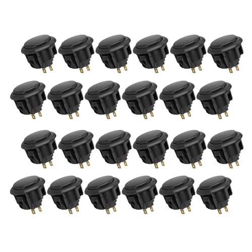 QANBA D-lite Original-Tasten Snap-In Arcade Buttons für DIY zur Anpassung des Controllers 24MM/30MM Druckknopf (Boxed) (30mm White（DL02) 24 Pcs) von qanba