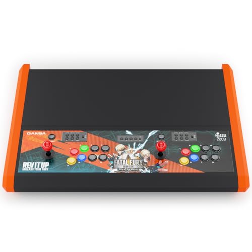 qanba 2009 Arcade Stick Desk Fatal Fury Gaming Arcade Stick Schreibtisch, SNK Limited Edition, Schwarz und Orange (2P) von qanba
