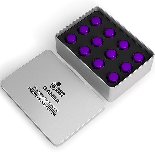 qanba Gravity KS Mechanische Wellen Leise Druckknopf 24mm Snap-in (Boxed (Clear Violet E03 (12 Stück) von qanba