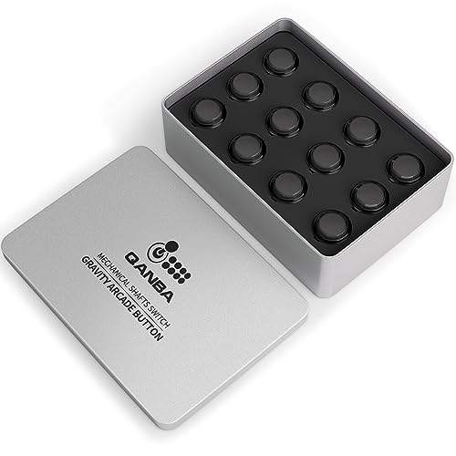qanba Gravity KS Mechanische Wellen Silent Pushbutton 24mm Snap-in (Boxed (Clear Black E04 (12 pcs) von qanba
