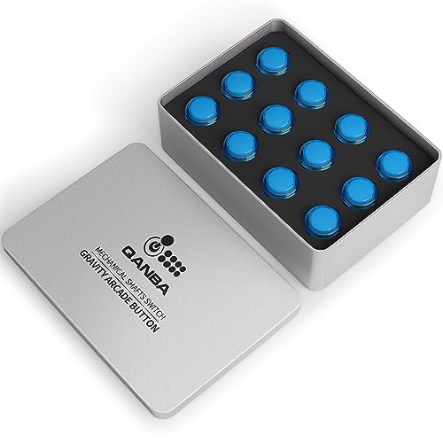 qanba Gravity KS Mechanische Wellen Silent Pushbutton 24mm Snap-in (Boxed (Clear Blue E01 (12 Stück) von qanba