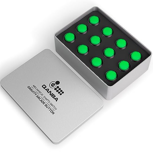 qanba Gravity KS Mechanische Wellen Silent Pushbutton 24mm Snap-in (Boxed (Clear Green Black E09 (12 pcs) von qanba
