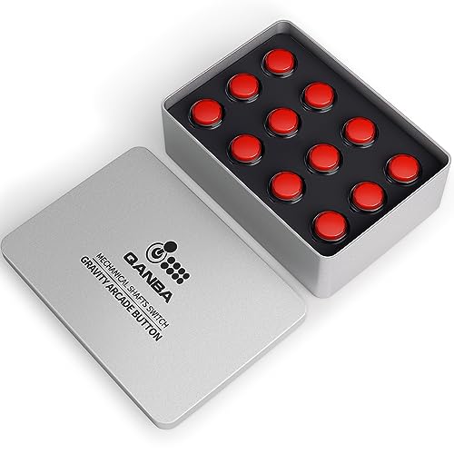 qanba Gravity KS Mechanische Wellen Silent Pushbutton 24mm Snap-in (Boxed (Clear Red Black E10 (12 pcs) von qanba