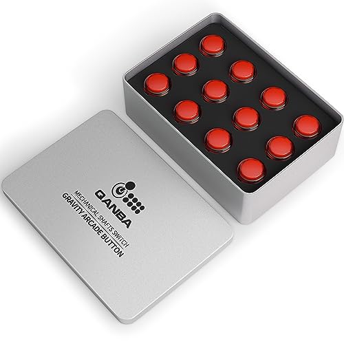 qanba Gravity KS Mechanische Wellen Silent Pushbutton 24mm Snap-in (Boxed (Clear Red E06 (12 Stück) von qanba