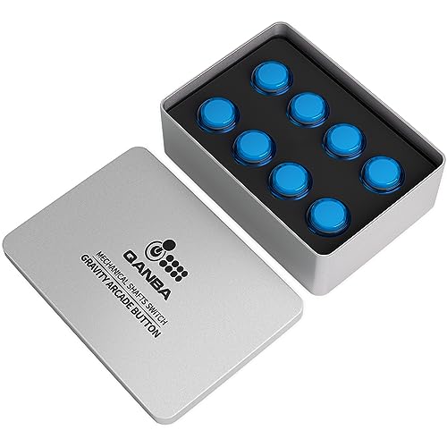 qanba Gravity KS Mechanische Wellen Silent Pushbutton 30mm Snap-in (Boxed (Clear Blue D01 (8 Stück)) von qanba
