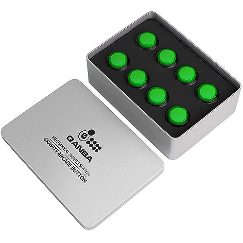 qanba Gravity KS Mechanische Wellen Silent Pushbutton 30mm Snap-in (Boxed (Clear Green Black D09 (8 Stück) von qanba
