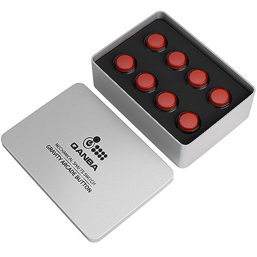 qanba Gravity KS Mechanische Wellen Silent Pushbutton 30mm Snap-in (Boxed (Clear Red Black D10 (8 Stück) von qanba