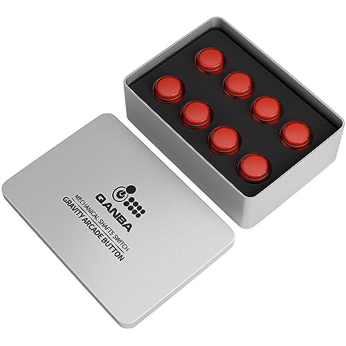 qanba Gravity KS Mechanische Wellen Silent Pushbutton 30mm Snap-in (Boxed (Clear Red D06 (8 Stück) von qanba