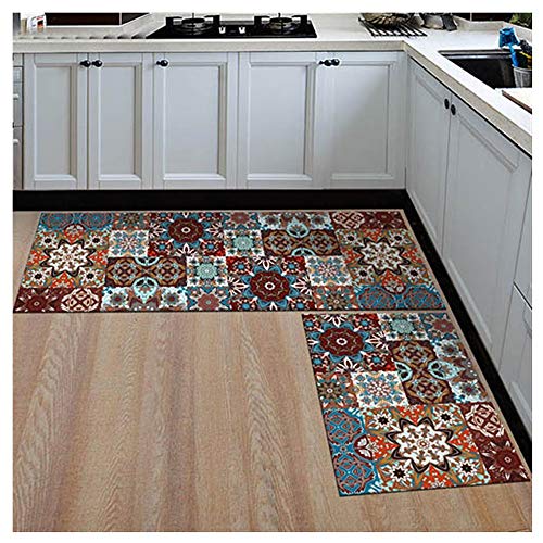 Teppich Bodenschutzmatte, modernes Badezimmer-Teppiche Anti-Rutsch-Küchenmatten-Eingangstür-Matte Esszimmer-Tisch-Boden-Teppiche Bürostuhl Fußkissen Rutschfest ( Color : Seasoning , Size : 40x60cm ) von qazwsx