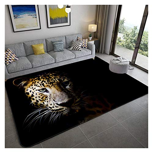 qazwsx Mode Leopard Muster Teppich Auf Dem Boden 3D Tier Gedruckt Matte Absorbieren rutschfeste Großen Teppich Wohnzimmer Kinderzimmer Teppich (Color : 2, Size : 160x200cm) von qazwsx