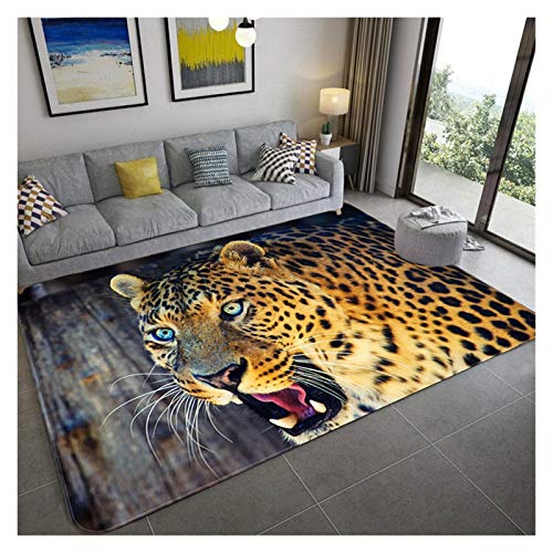 qazwsx Mode Leopard Muster Teppich Auf Dem Boden 3D Tier Gedruckt Matte Absorbieren rutschfeste Großen Teppich Wohnzimmer Kinderzimmer Teppich (Color : 6, Size : 115x180cm) von qazwsx