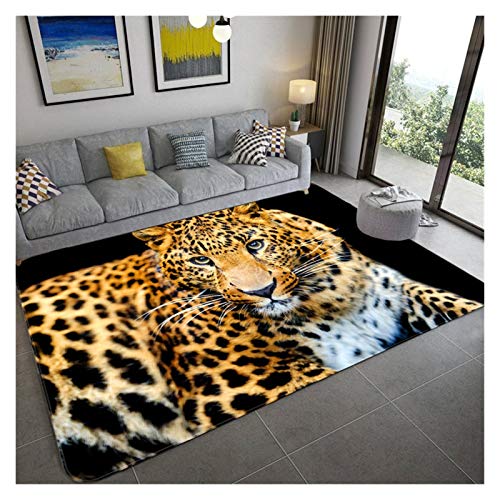 qazwsx Mode Leopard Muster Teppich Auf Dem Boden 3D Tier Gedruckt Matte Absorbieren rutschfeste Großen Teppich Wohnzimmer Kinderzimmer Teppich (Color : 7, Size : 115x180cm) von qazwsx