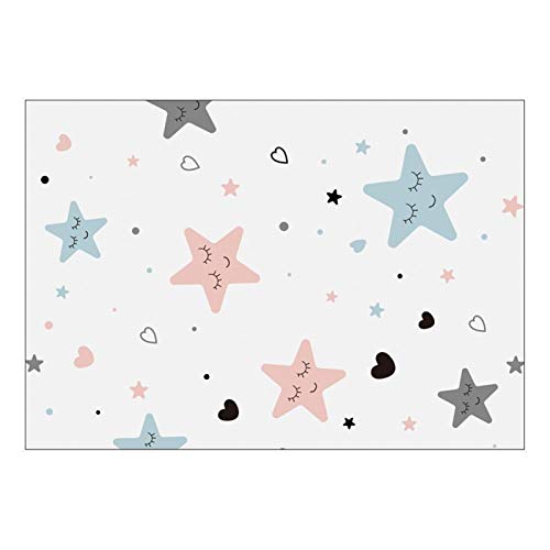 qazwsx Simple Style Kinderteppiche Star Smile Pattern Weicher Boden Kindersicherer Teppich Kinder Krabbeln Spielteppiche Flanell Teppich (Color : D79, Size : 60X120CM) von qazwsx