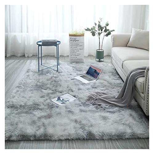 qazwsx Wohnzimmer Plüschteppich Flauschiger Teppich Rutschfester Boden Grau Weiche Kinderzimmermatten Weiche Heimdekoration Batik Samt (Color : Color08, Size : 120x160cm) von qazwsx