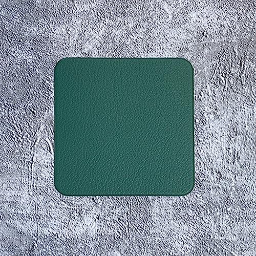 qbodp 6Er-Set Untersetzer Zum Schutz Der Tischplatte,Quadratisches Getränkeuntersetzer-Set Modische Untersetzer Aus Kunstleder,Hitzebeständige,Waschbare Tischdekorationsmatten Für Tassen,10cm,Grün von qbodp
