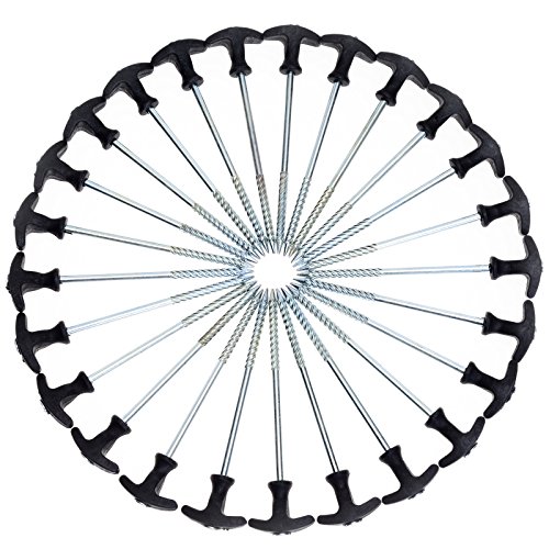 Spiralheringe Qeedo Light T-Pegs, Zelthering Stahl 20 cm - 25 Stück von qeedo