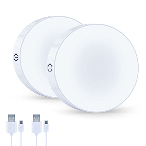 qeemmy Dimmbar Batteriebetrieben Touch Lampe, weißes Licht led nachtlicht mit wiederaufladbar batterie, Helligkeit einstellbar, magnet aufkleben, Schrankleuchte, Küchenlampe, 2er-Set von qeemmy