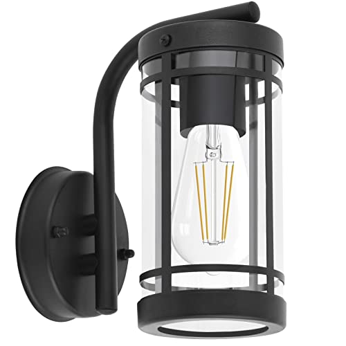 qfzwj Außen Wandleuchte Aussenlampe,Schwarz Edelstahl Außenleuchte Anthrazit Wandlampe aussen,IP44 Wasserdichte aussenleuchte,E27 Base Außenlampe Max 60W von qfzwj