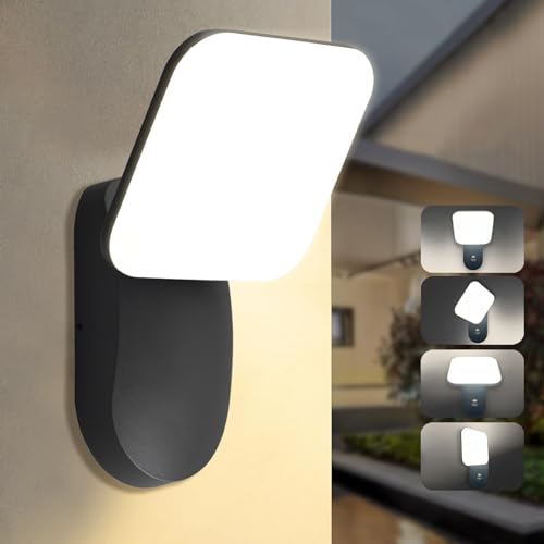 qfzwj LED Aussenlampe Aussenleuchte Wand,IP65 Aluminium Außenlampe Modern Wandlampe, 18W 1600LM 3000K Warmweiß Wandleuchte aussen innen für Haustür Garage Garten Terrasse von qfzwj