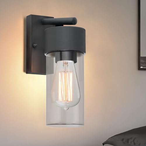 qfzwj Wandleuchte Innen/Aussen,Moderne Wandlampe Innen,Dunkelgrauer Lampenschirm Wandleuchte für Wohnzimmer Korridor Treppen,E27 Base Wandlampe Max 60W von qfzwj