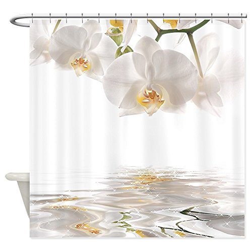 qhtqtt Duschvorhang Orchideen Reflexion Dekostoff Duschvorhang 12 Haken Vorhänge Bad 180X200Cm A von qhtqtt