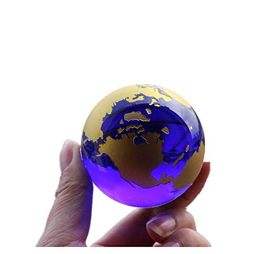 qianyue Splitter Kristall Magic Kugel Globus Welt Karte Ball Handwerk 60 mm Glas Marmor Welt Globe Terrarium Figuren Home Office Decor (Gold) von Besot