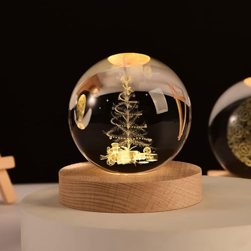 qianyue 80mm Kristall Ball für 3D Laser Gravierte Miniatur Weihnachten Baum Glaskugel Kristall Handwerk Kugel Weihnachten Decor Geschenk Ornament von qianyue