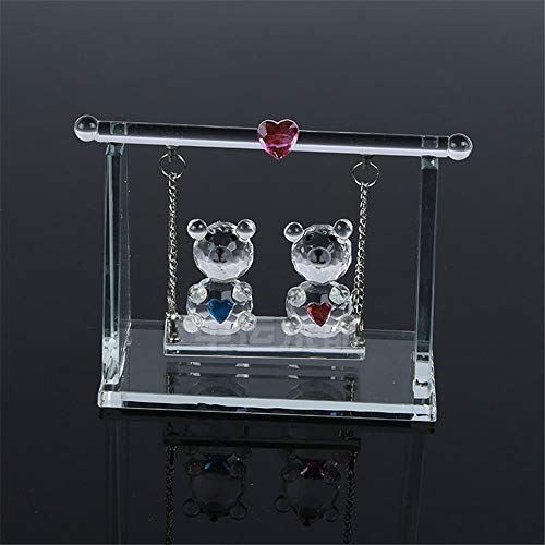 Bärenpaar Kristall Figuren Glas Tier Bär Auto Ornament Dekor m. Bär und sogar Bär Valentine Geschenke für Liebhaber von qianyue