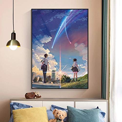 qianyuhe Manga Film Poster Anime Movie Canvas Printings Your Name by Kimi No NA Wa Posters and Prints Cartoon Love Wall Art Picture Decor 60X90CM(23.6"x35.222") von qianyuhe