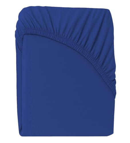 Spannbettlaken 180x200 cm Blau – Jersey, 100% Baumwolle, Gummizug – Bettlaken für Matratzen bis 30 cm Höhe, atmungsaktiv, weich & pflegeleicht Spannbettlaken 180x200 cm Blau – Jersey, 100% Baumwolle, Gummizug – Bettlaken für Matratzen bis 30 cm Höhe, atmungsaktiv, weich & pflegeleicht von qiip