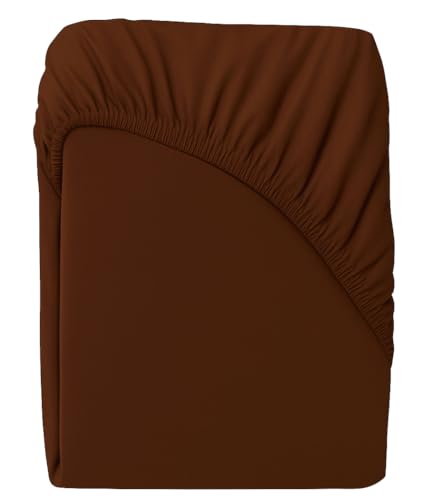 Spannbettlaken 180x200 cm Dunkelbraun – Jersey, 100% Baumwolle, Gummizug – Bettlaken für Matratzen bis 30 cm Höhe, atmungsaktiv, weich & pflegeleicht Spannbettlaken 180x200 cm Dunkelbraun – Jersey, 100% Baumwolle, Gummizug – Bettlaken für Matratzen bis 30 cm Höhe, atmungsaktiv, weich & pflegeleicht von qiip