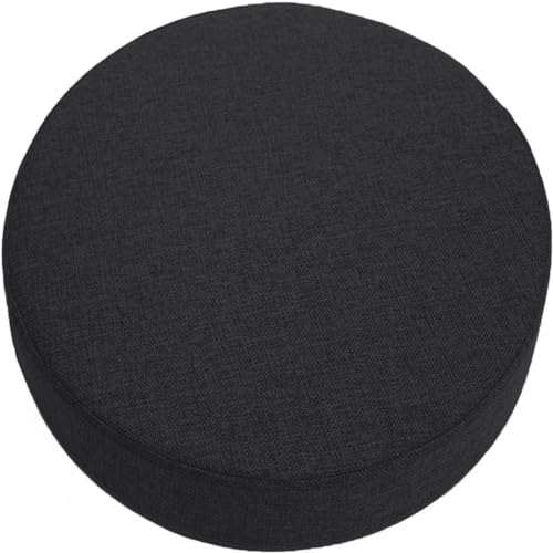 qing yun Runde Stuhlkissen, dick, 5/8/10 cm, rundes Sitzkissen, für Esszimmer-/Gartenstuhl, Sitzkissen, rundes Hockerkissen für Küche, Zuhause (40 x 40 x 10 cm, Schwarz) von qing yun