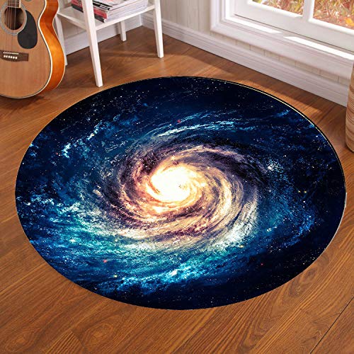 Runde Bedruckte Wohnzimmer Teppich Eintrag rutschfeste Matte Bodenmatte 140Cm Galaxie von qingci