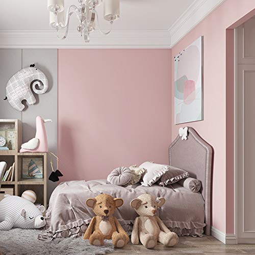 Tapete Modern Minimalist Vlies Princess Room Tapete Uni 5.3M2 Y165 Hellrosa von qingci