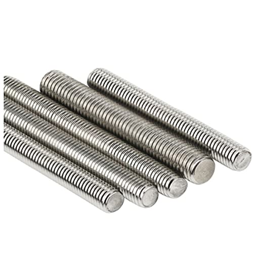 qinggw Gewindestange M2 / 2,5/3/4/5/6/8/10/12x250mm 304 Edelstahl Vollgewindestange Befestigungselemente Silber Ton (Größe : M2.5 x 250mm 5pcs) von qinggw