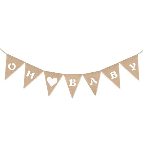 Qingmeng Babyparty Deko für Mädchen und Jungen - Oh Baby Girlande Banner, Gender Reveal Party, Geschlechtsverkündung, Willkommen Zuhause Party Dekoration Neutral Qingmeng Babyparty Deko für Mädchen und Jungen - Oh Baby Girlande Banner, Gender Reveal Party, Geschlechtsverkündung, Willkommen Zuhause Party Dekoration Neutral von qingmeng