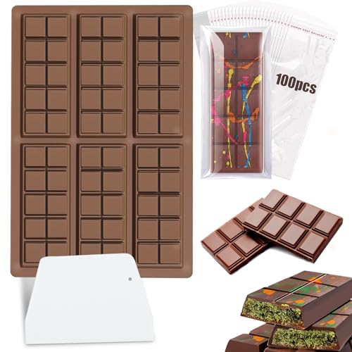 qingmeng Schokoladenform, Silikonform Schokolade Silikon Schokoladenform Form für Dubai Schokolade Form Antihaftbeschichtung Tiefe Schokoladenform Silikon Chocolate Mold Schokoladen Form von qingmeng