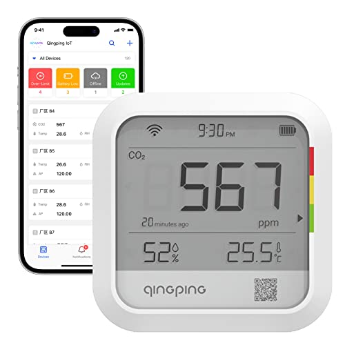 Qingping CO2 Melder Thermometer Hygrometer, Fernüberwachung über Qingping IoT, CO2 Messgerät Temperatur und Luftfeuchtigkeitsmonitor für verschiedene Szenarien, schnelle Alarmbenachrichtigung Qingping CO2 Melder Thermometer Hygrometer, Fernüberwachung über Qingping IoT, CO2 Messgerät Temperatur und Luftfeuchtigkeitsmonitor für verschiedene Szenarien, schnelle Alarmbenachrichtigung von qingping