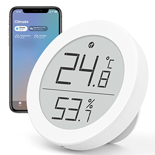 Qingping Thermometer Hygrometer Sensor funktioniert mit HomeKit (funktioniert nur mit iOS) über Thread oder Bluetooth, kabellosem Innentemperatur- und Feuchtigkeitsmonitor mit E-Ink-Display von qingping