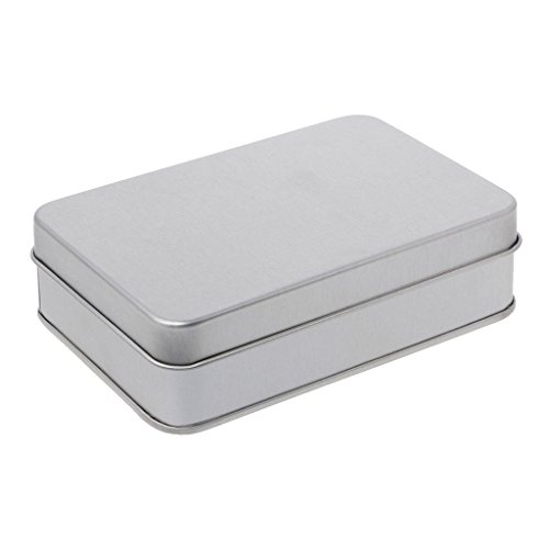 qingqingR 1 Stück Silber Rechteckige Flache Abdeckung Weißblech Lebensmittelgeschäft Aufbewahrungsbox Metalldose Kann Box Handwerk Aufbewahrungsbox Geschenkbox Überleben Kit 107 * 72 * 30mm von qingqingR