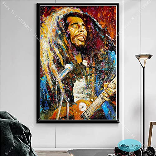 qingqingzijin Bob Marley Music Singer Star Foto Leinwand Malerei Bild Kunst Vintage Room DecorA2121 50×70CM Ohne Rahmen von qingqingzijin