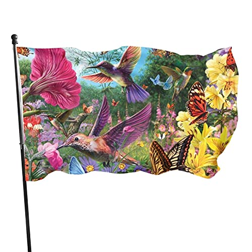 Garten Flagge Der Kolibri Frühling Gartenfahne Dekoration Flagge Mit Ösen Lustige Sommer Flaggen Für Feiertage, Drinnen Und Draußen, Partys, 90X150Cm von qiqihaeryukundianzishangwuyouxiangongsi8561