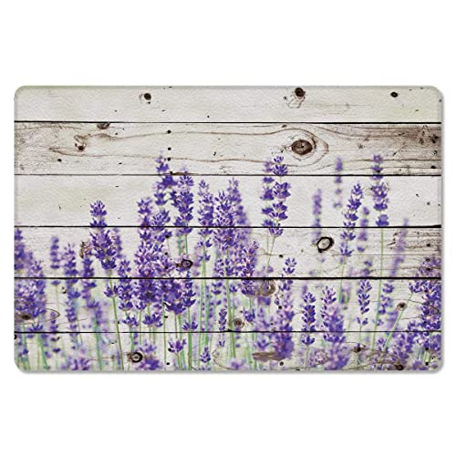 Türmatte Lavendel Rustikal Aus Holz Geschenk Türmatte Bedruckt Eingangsteppich Pflegeleichte Rutschfester Vorleger Fußmatte Innen, Für Flur, Küche, 40X60cm von qiqihaeryukundianzishangwuyouxiangongsi8561