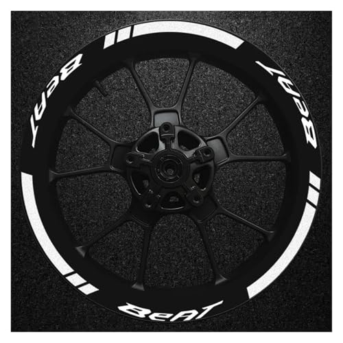 Für Beat BeAT Fi V1 V2 14 "Reflektierende Radnabenaufkleber Motor Bike Felgenstreifen Zubehör Aufkleber(Silver) von qiuboou