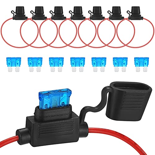 7 Stk Sicherungshalter mit Draht, Kfz Auto Sicherungshalter Kupferkabel, Inline Flachsicherung Halter, Flachsicherungen für Auto/Lkw/Motorrad Sicherungshalter (16AWG/15A Kfz Sicherungen) 7 Stk Sicherungshalter mit Draht, Kfz Auto Sicherungshalter Kupferkabel, Inline Flachsicherung Halter, Flachsicherungen für Auto/Lkw/Motorrad Sicherungshalter (16AWG/15A Kfz Sicherungen) von qiwuhai