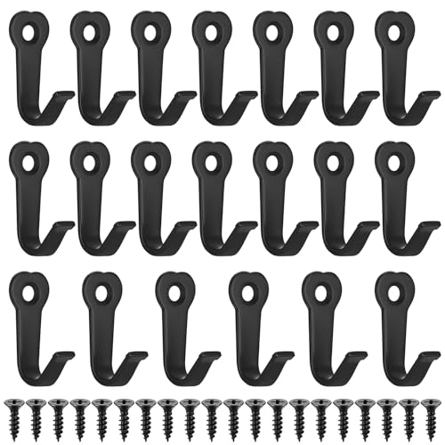 Garderobenhaken Schwarze Haken, Kleiderhaken Wandhaken, Kleiderhaken Garderobe, Handtuchhaken zum Schrauben, Vintage Metall Haken für Badezimmer Schlafzimmer Akustikpaneele Garderobe Haken (20STK) von qiwuhai