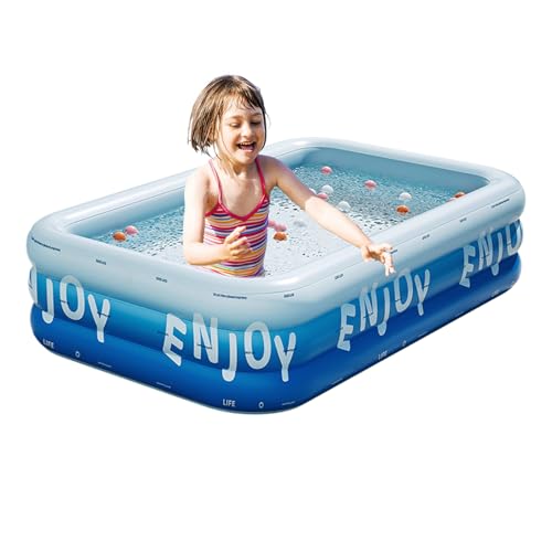 qixeuoa Aufblasbarer Pool | Aufblasbecken Für Kinder Und Erwachsene,UV-Beständige Wasserröhren Spielzeug Accessoires Für Familienaktivitäten Im Freien Sommer Garten von qixeuoa